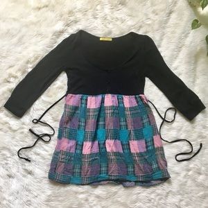 1990s Vintage Half Sleeve Plaid Kawaii Grunge